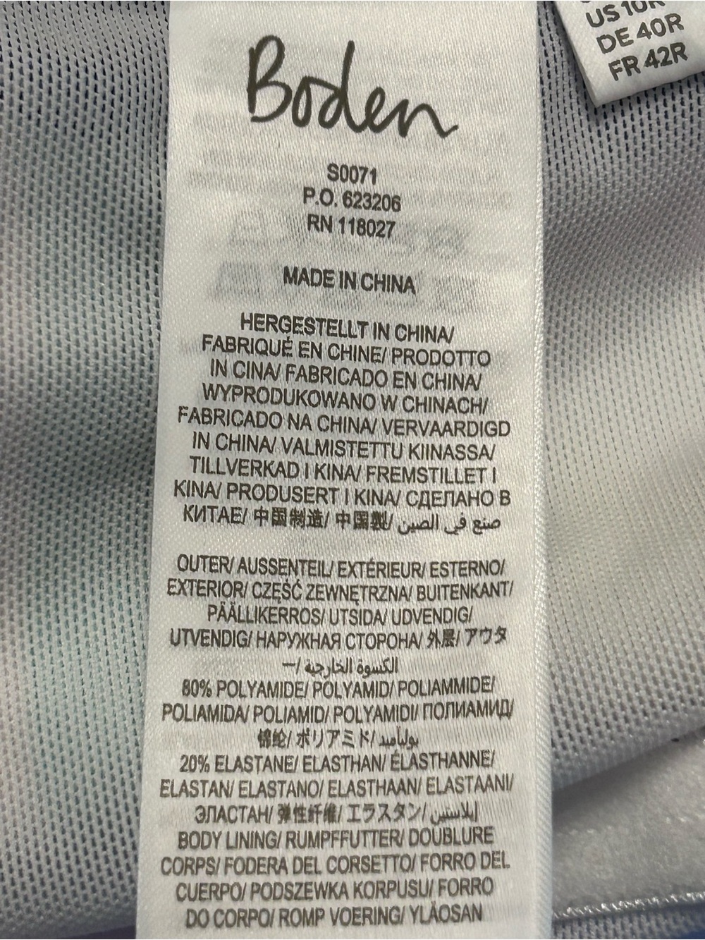 NWOT Boden Santorini Halterneck Swimsuit Multi Rainbow Stripe One Pice Size 10 - Picture 9 of 10